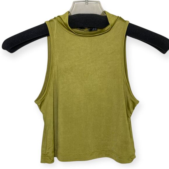 PrettyLittleThing Women’s US 4 Chartreuse Cropped Blouse - Picture 1 of 3